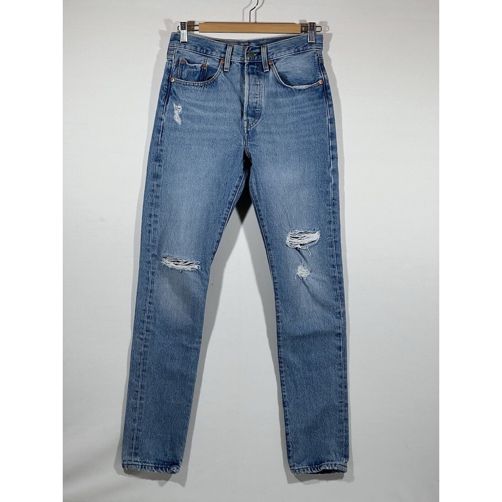 Levis 501S Jeans Mens 30x33 Blue Tapered Distressed  Button Fly Denim Modern Fit